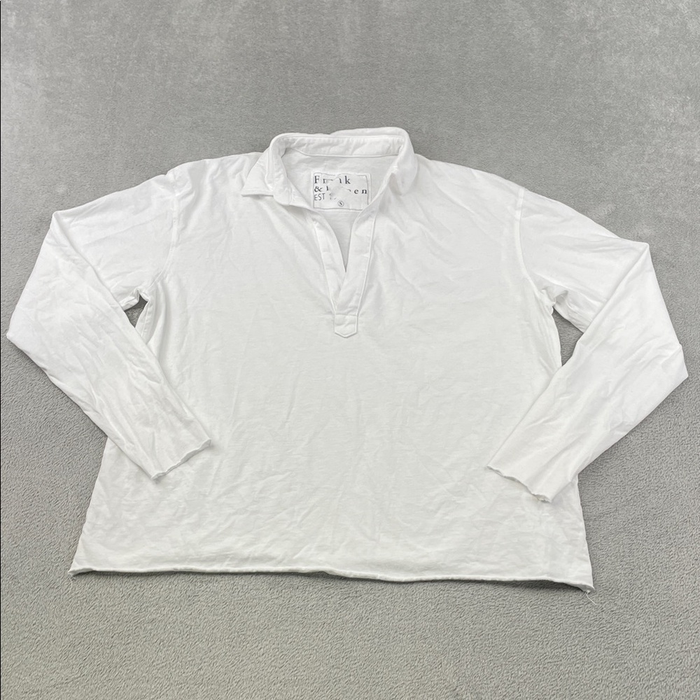 NEW Frank & Eileen S 100% Cotton White Popover Heritage Jersey‎ USA FLAW